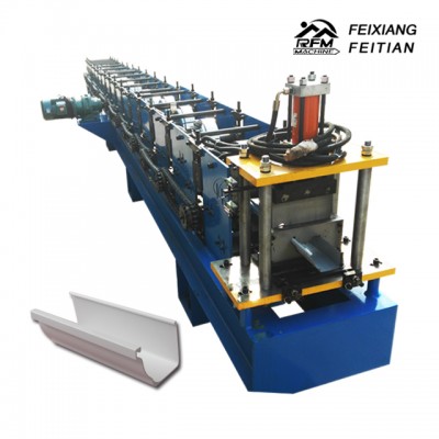 Gutter making machine and downspout roll forming machine